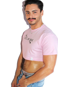 Drill My Hole Extreme Crop Tee-Pink