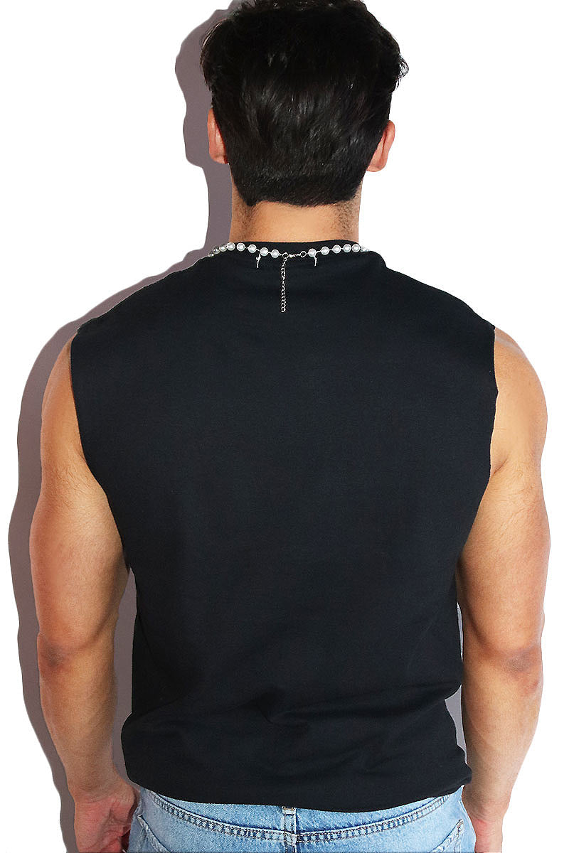 Rail Me Sleeveless Tee-Black