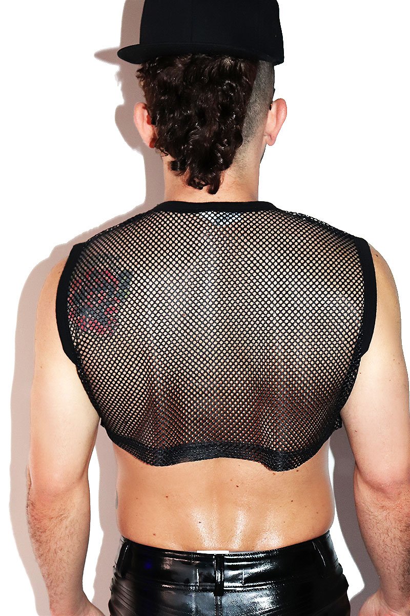 Core Extreme Mesh Crop Tank-Black
