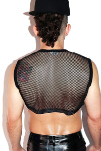 Core Extreme Mesh Crop Tank-Black