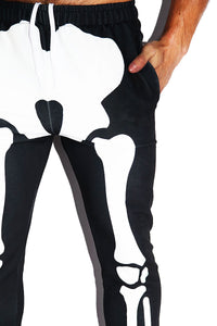 Skeleton All Over Print Sweatpants- Black