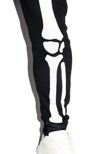 Skeleton All Over Print Sweatpants- Black