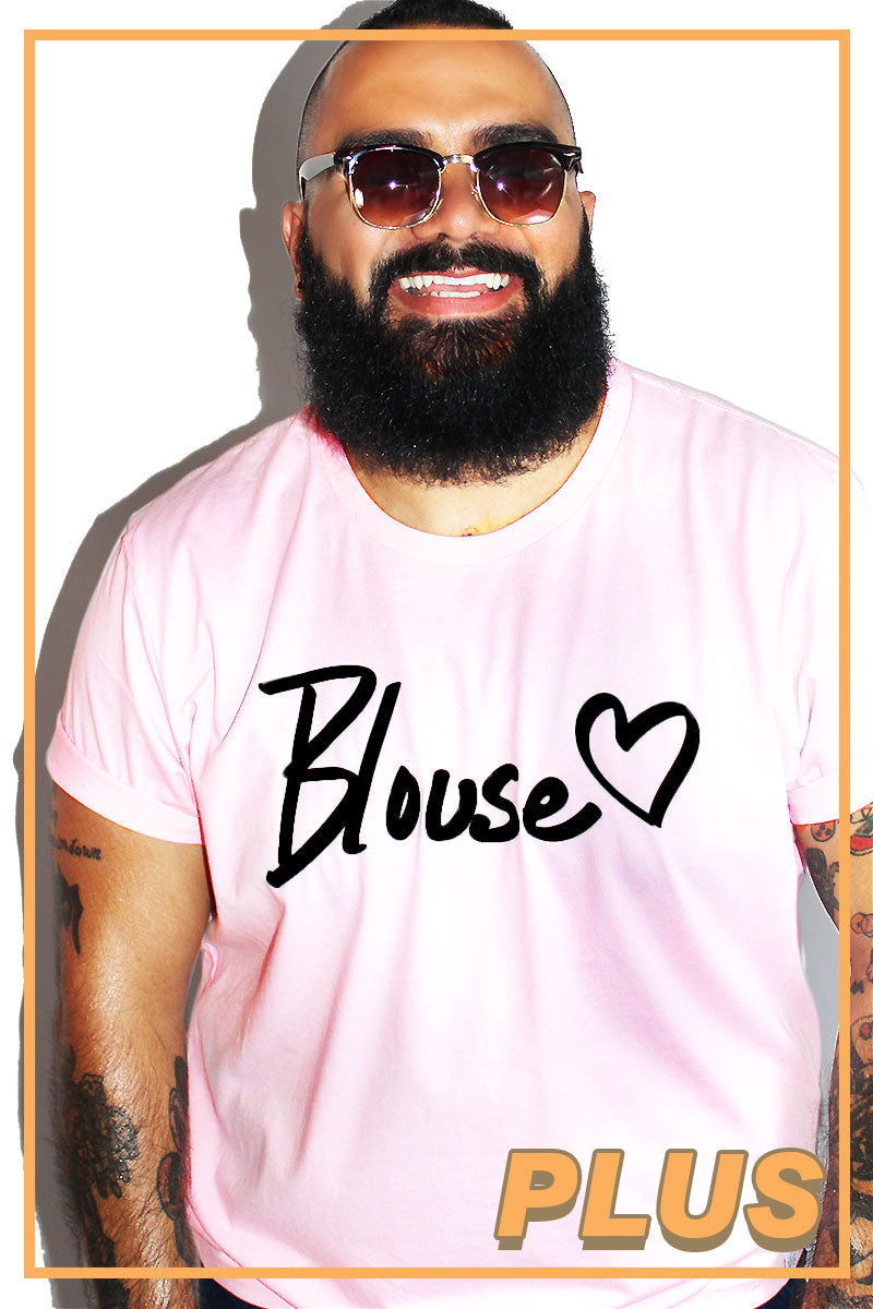 PLUS: Blouse Tee-Pink