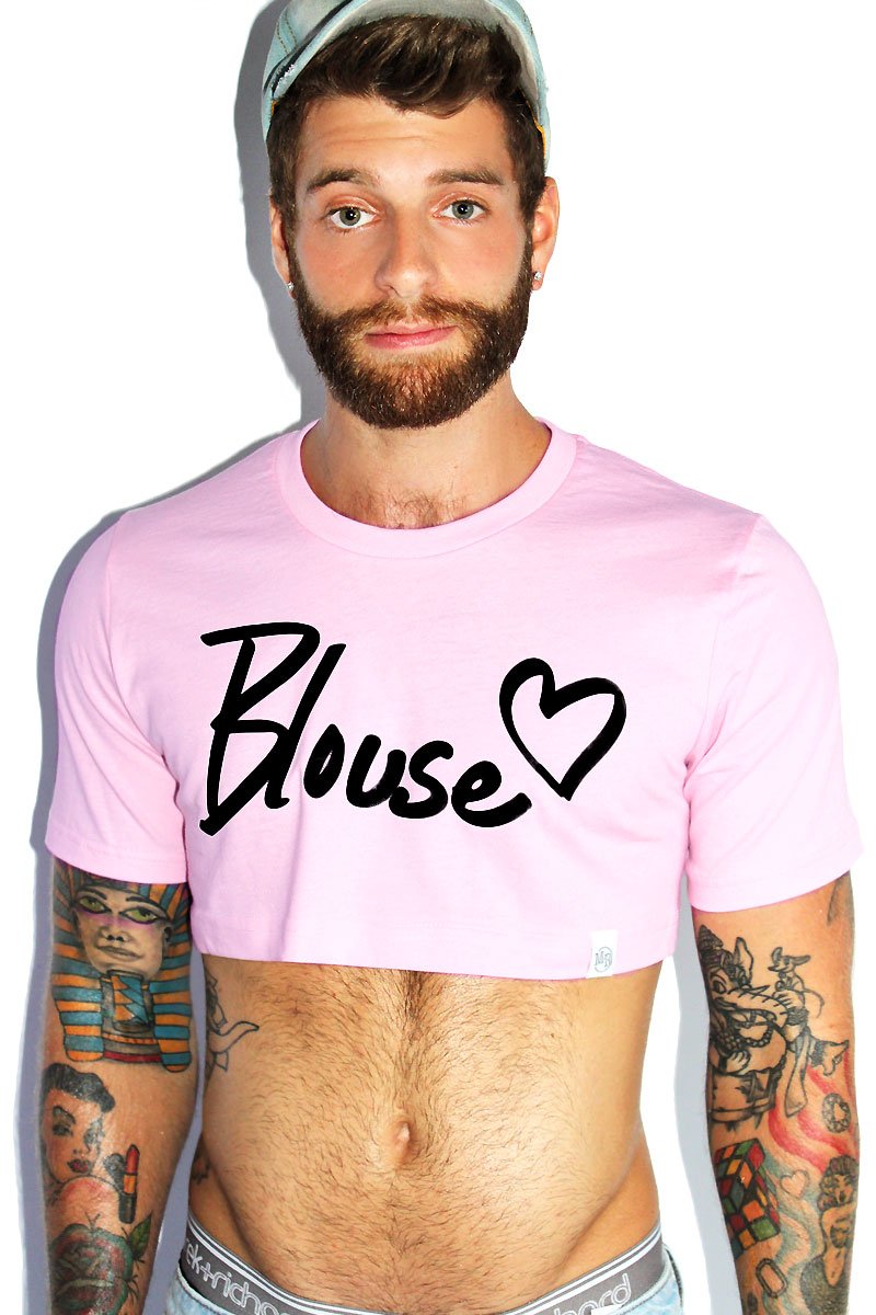 Blouse Extreme Crop Tee-Pink