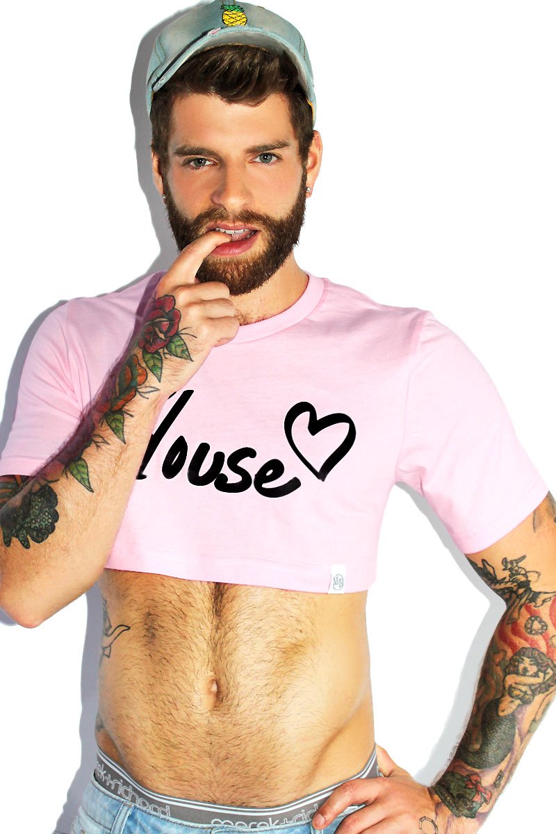 Blouse Extreme Crop Tee-Pink