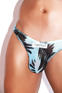 Palms Mesh Thong- Sky Blue