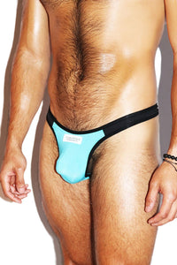 Colorblock Thong- Sky Blue