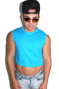 Core Crop Tank- Blue