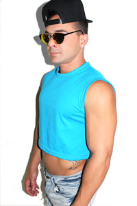 Core Crop Tank- Blue
