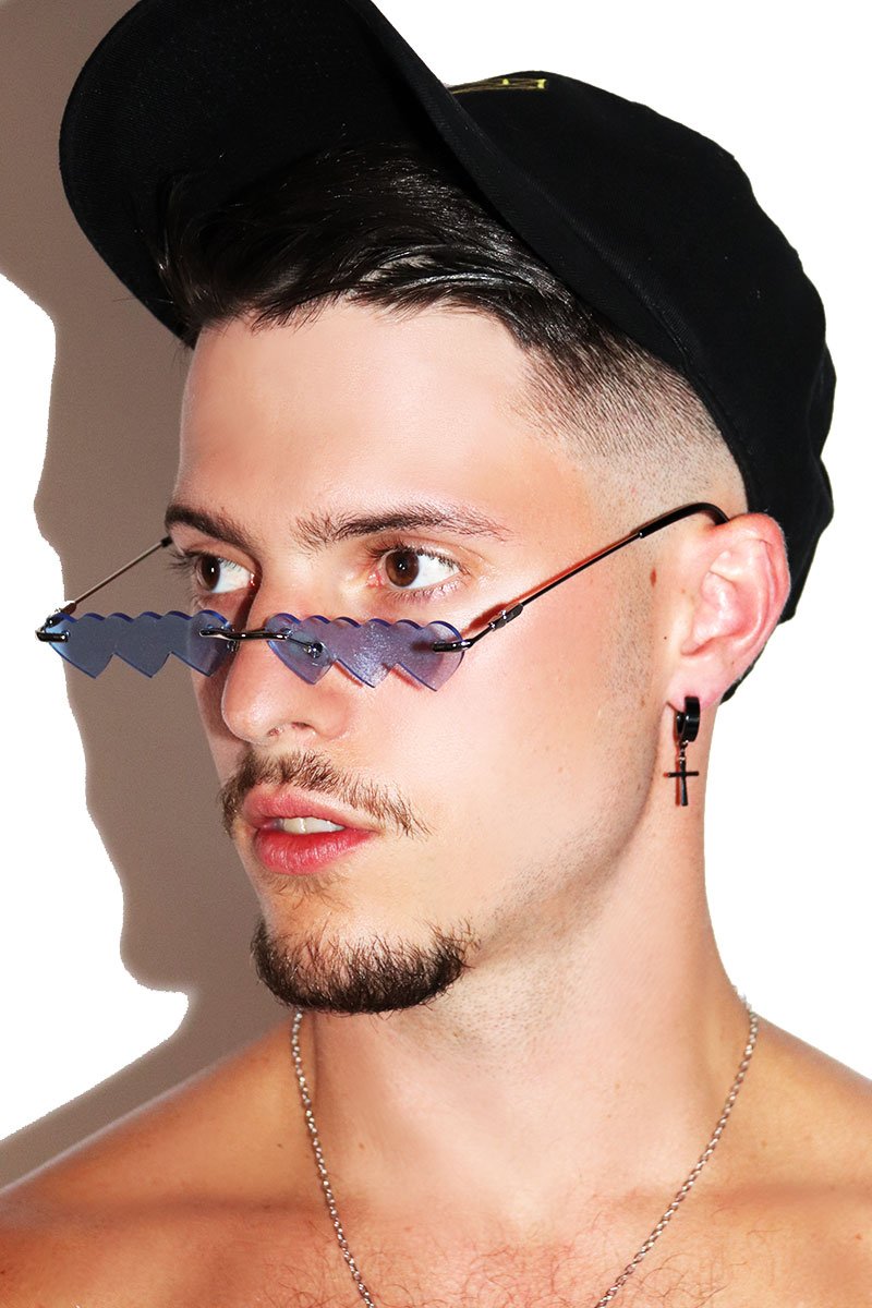 Three of Hearts Sunglasses- Blue