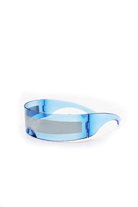 Stripe Clear Mono Sunglasses- Blue