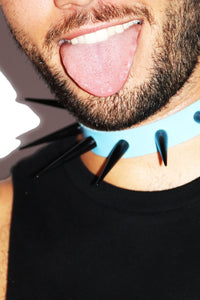 Lethal Spikes Choker Necklace- Blue