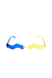 Wavy Peepers Acrylic Sunglasses- Blue