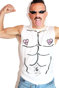 Headless Torso Sleveless Tee- White
