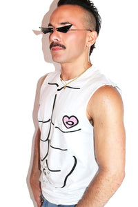 Headless Torso Sleveless Tee- White