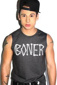 Boner Sleeveless Tee- Dark Charcoal