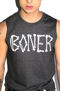 Boner Sleeveless Tee- Dark Charcoal