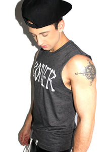 Boner Sleeveless Tee- Dark Charcoal