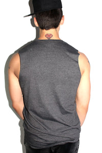 Boner Sleeveless Tee- Dark Charcoal