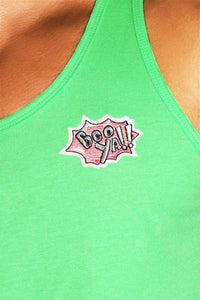 Boo Ya! Crop Racerback Tank- Neon Green