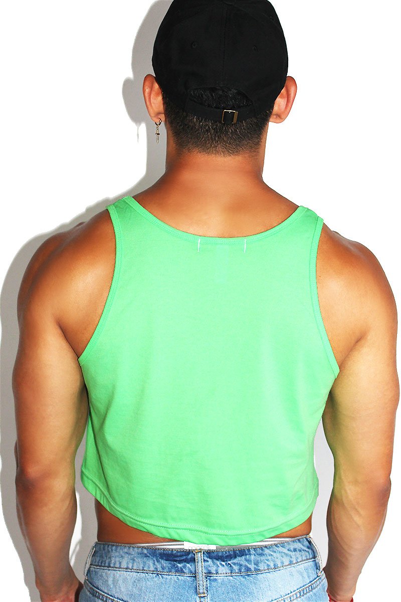 Boo Ya! Crop Racerback Tank- Neon Green