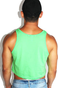 Boo Ya! Crop Racerback Tank- Neon Green