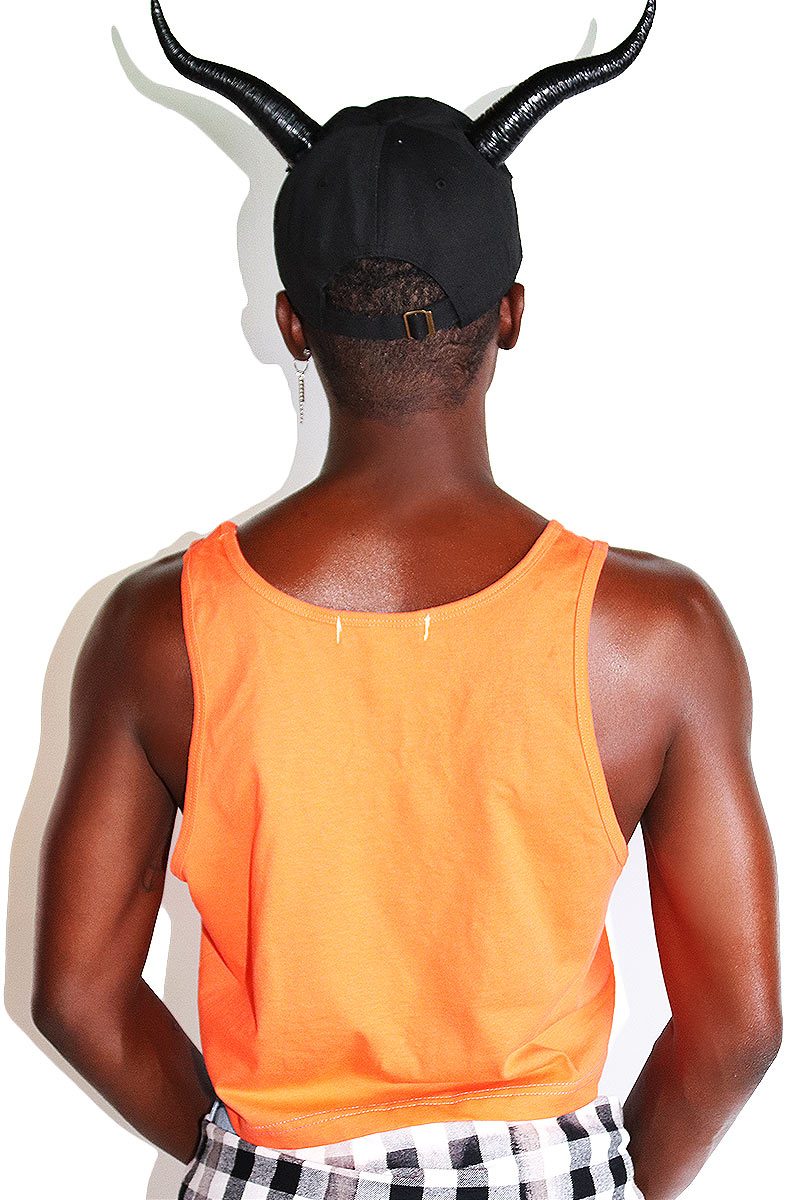 Boo You Whore Crop Racerback Tank-Orange
