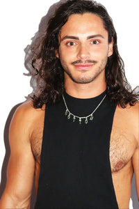 Bottom Charm Exist Necklace - Silver