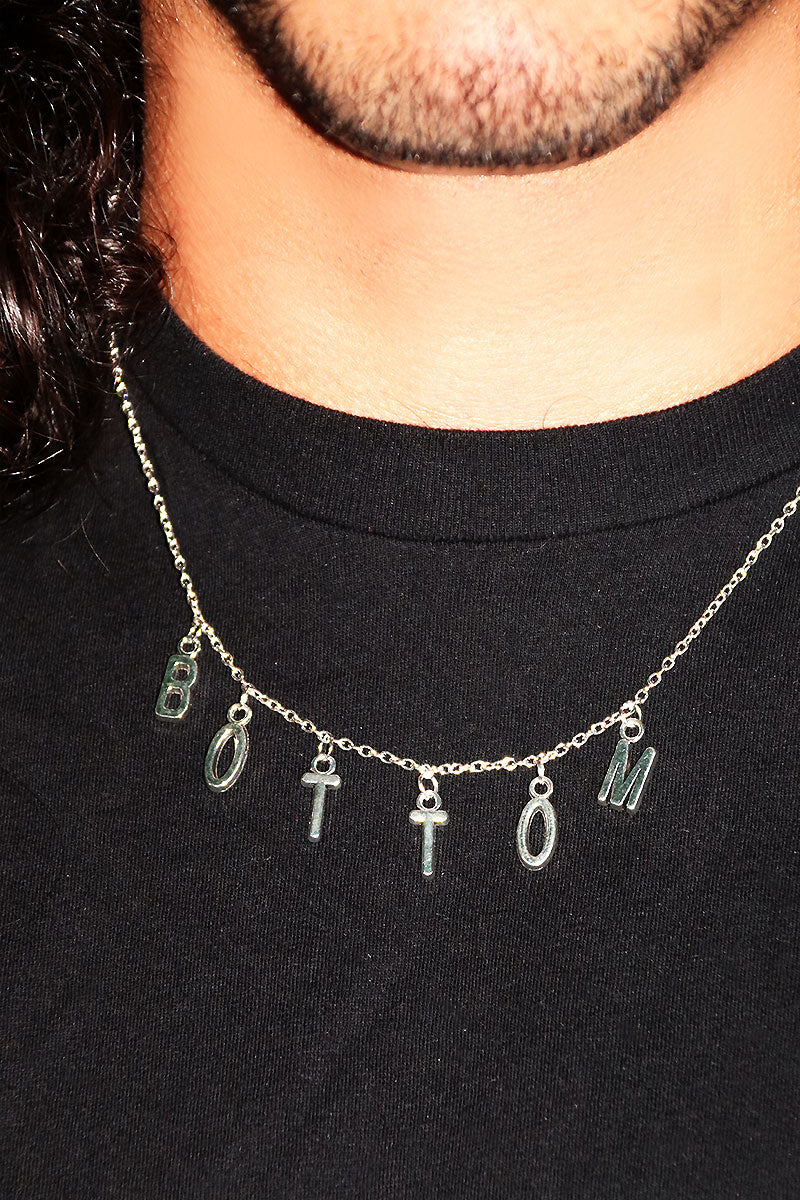 Bottom Charm Exist Necklace - Silver