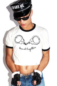 Bound Together Ringer Crop Tee-Cream