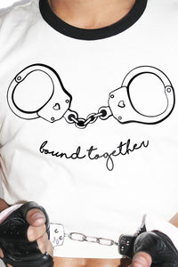 Bound Together Ringer Crop Tee-Cream