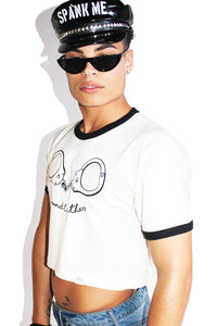 Bound Together Ringer Crop Tee-Cream