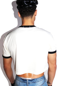 Bound Together Ringer Crop Tee-Cream
