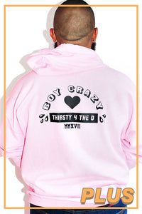 PLUS: Boy Crazy Full Zip Long Sleeve Hoodie-Pink