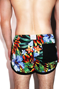 Bird of Paradise Running Shorts- Black