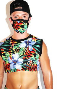 Bird of Paradise Extreme Crop Tank- Black