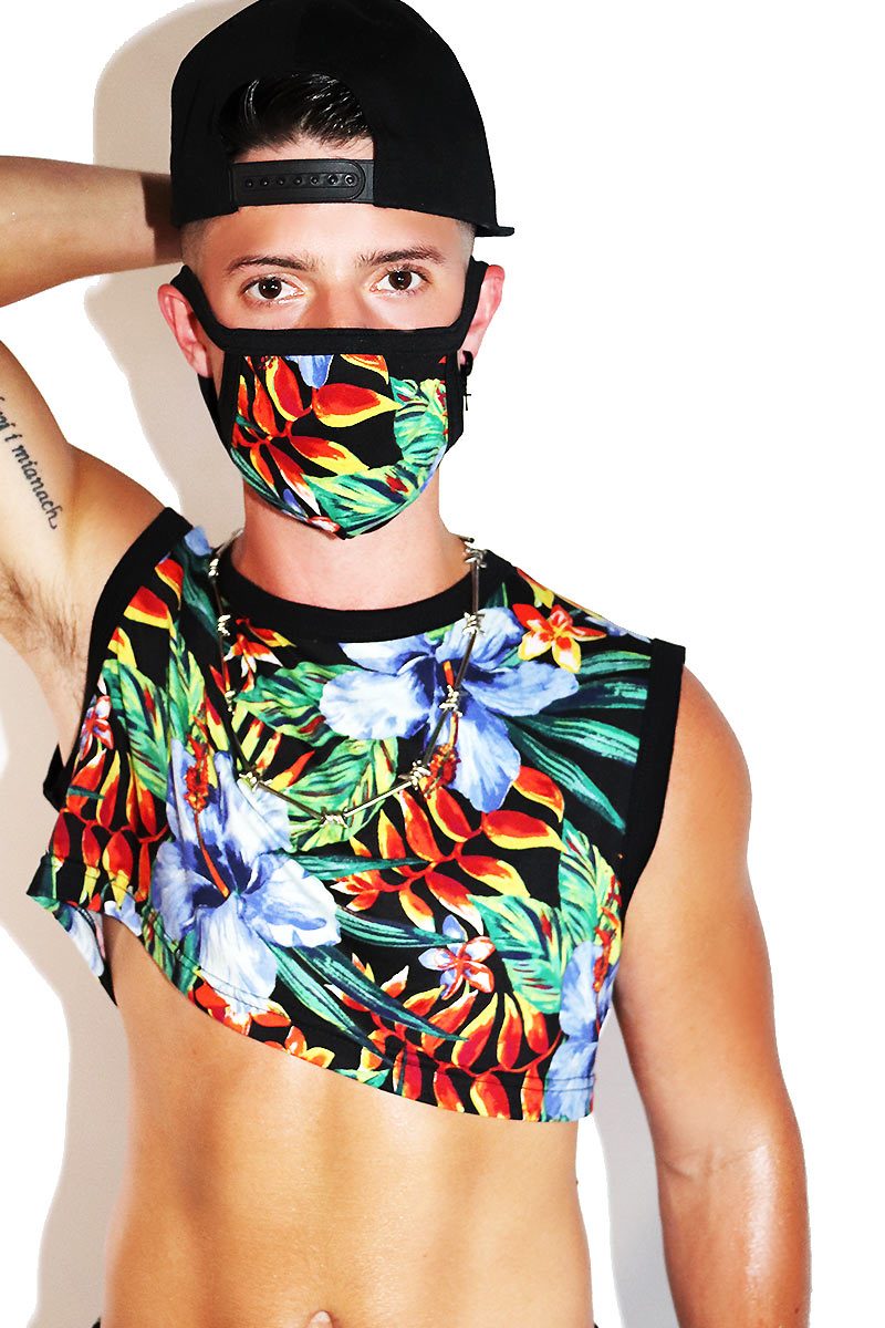 Bird of Paradise Extreme Crop Tank- Black