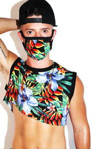 Bird of Paradise Extreme Crop Tank- Black
