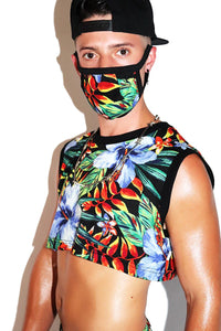 Bird of Paradise Extreme Crop Tank- Black