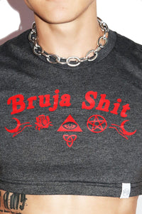 Bruja Extreme Crop Tee-Dark Charcoal