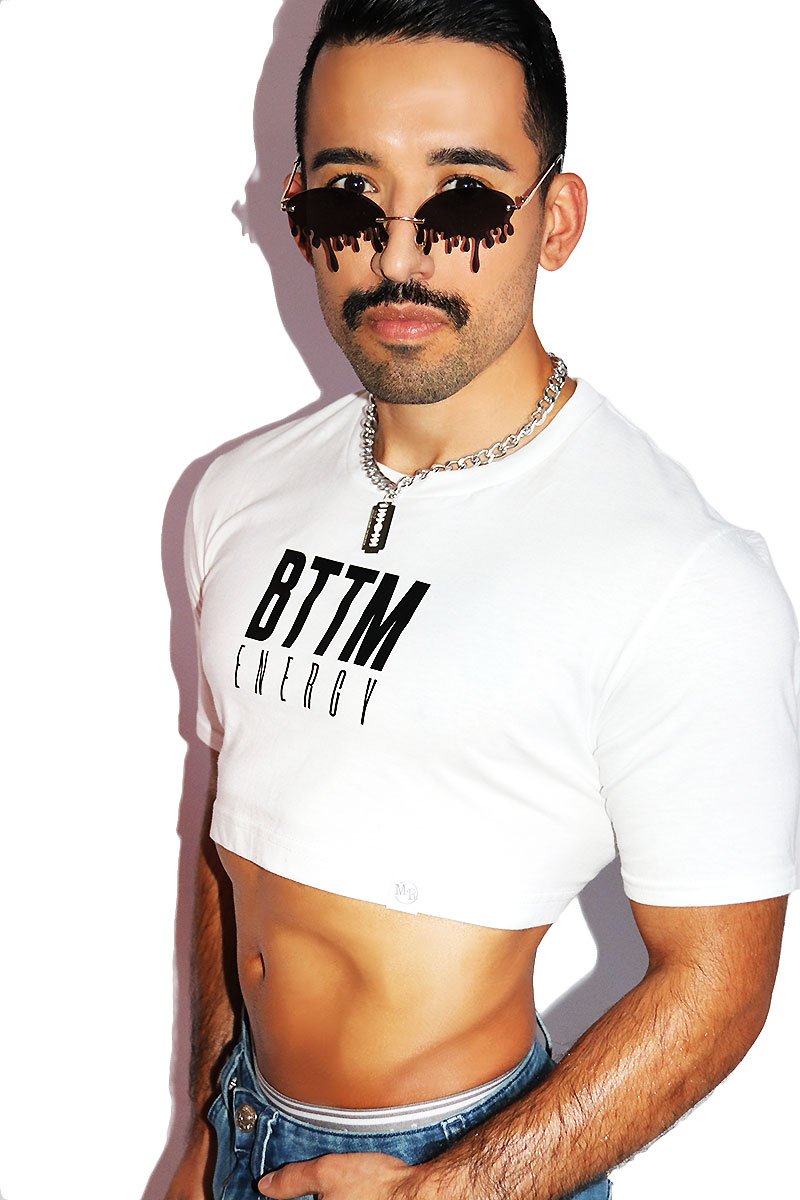 Bottom Energy Extreme Crop Tee-White