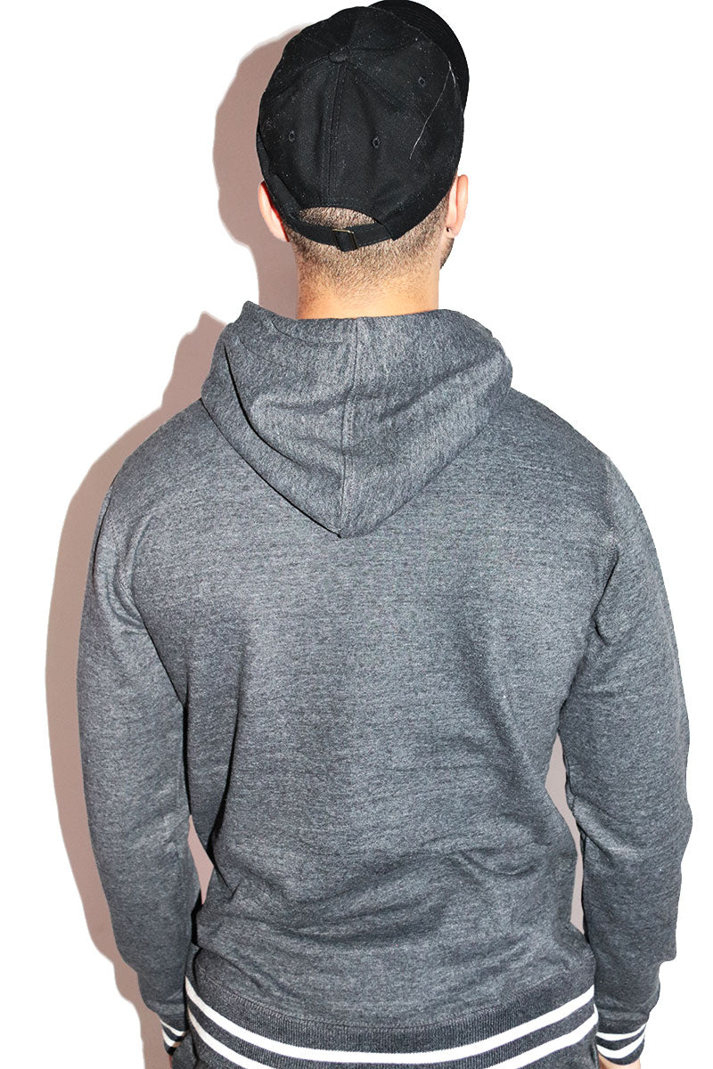 Bottom Feeder Long Sleeve Hoodie- Charcoal