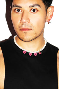 Bottom BTTM Pendant Pearl Necklace - White