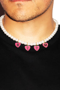 Bottom BTTM Pendant Pearl Necklace - White