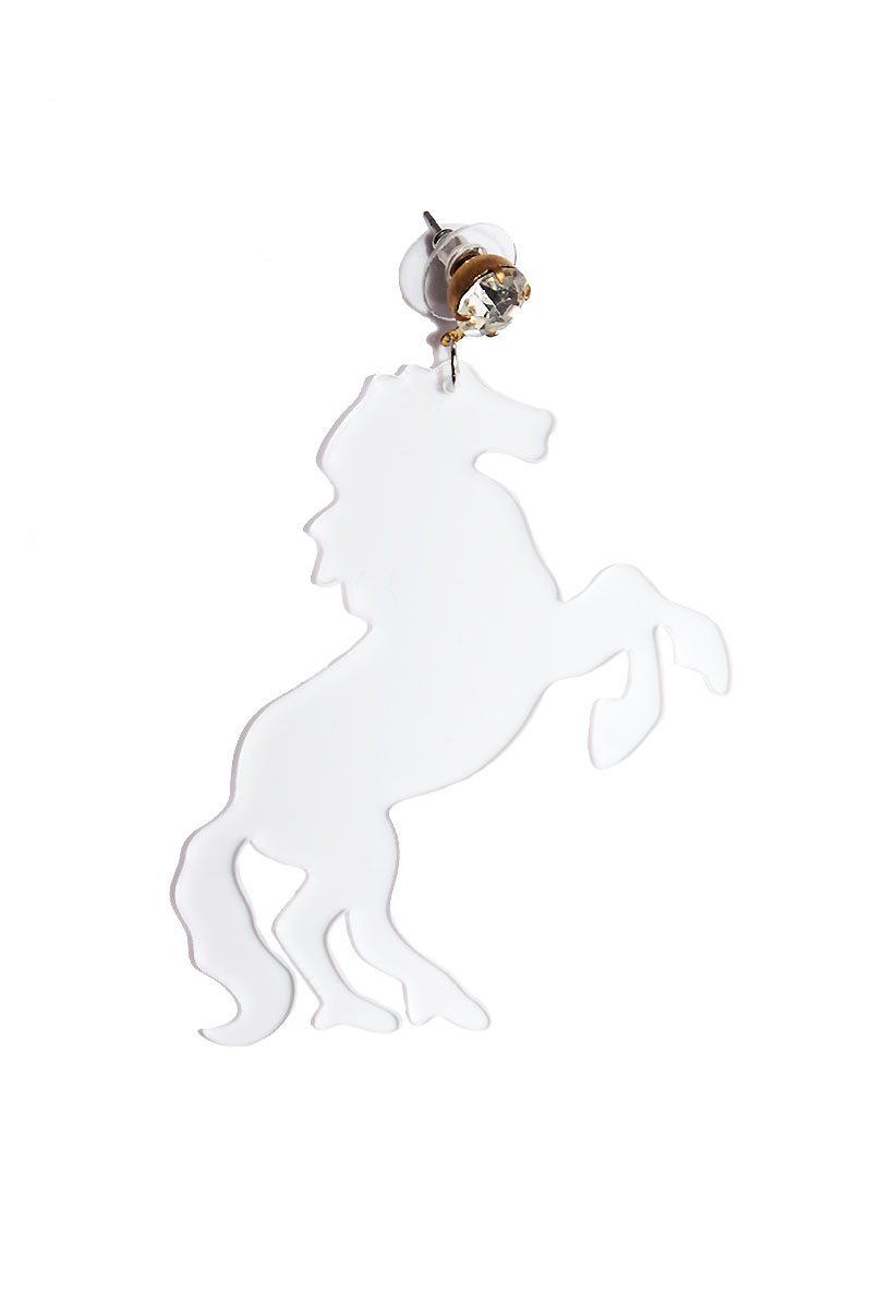 Buck Wild Acrylic Single Earring-Clear