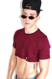Core Extreme Crop Tee-Burgundy