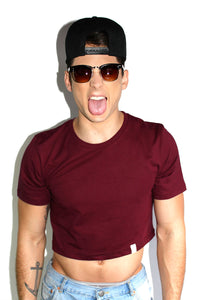 Core Crop Tee-Burgundy