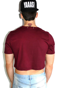 Core Crop Tee-Burgundy