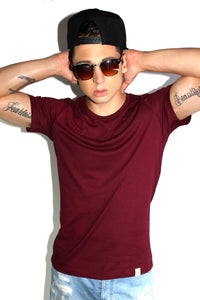 Core Crewneck Tee-Burgundy