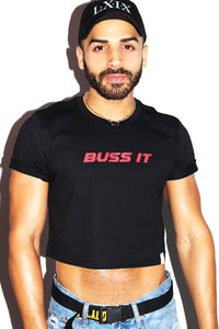 Buss It Crop Tee-Black